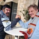 Francesco Pannofino e  Antonello Fassari prima del derby Lazio Roma