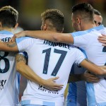 Milinkovic, Immobile e Luis Alberto esultano insieme
