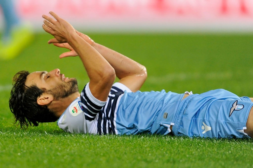 Parolo durante il match Lazio -Inter, terminato 0-3 per i nerazzurri