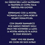 Questo il comunicato della Curva Nord