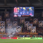 La coreografia della Curva Sud durante Roma-Milan
