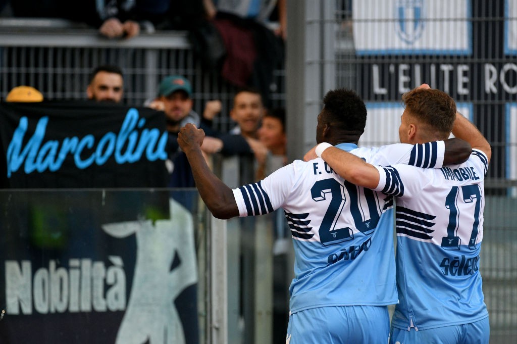 Felipe Caicedo esulta con Ciro Immobile sotto la Curva Nord