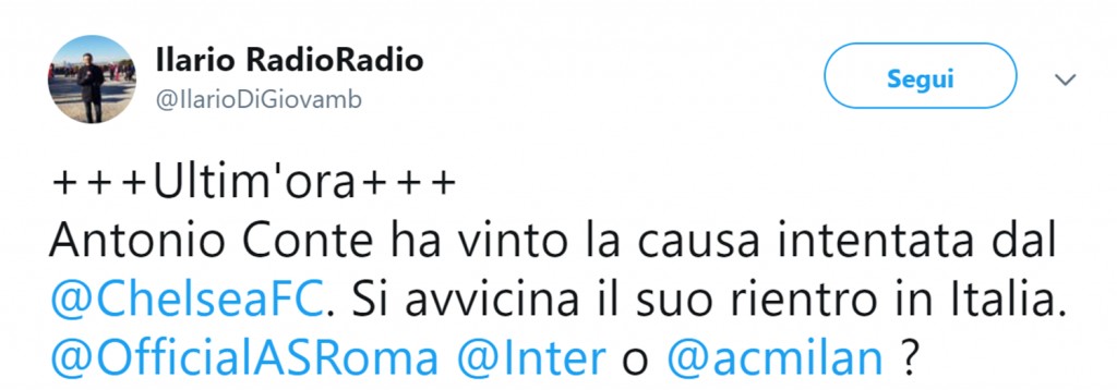 Inter News - Conte vince la causa