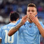 Lazio: Milinkovic esulta con i compagni