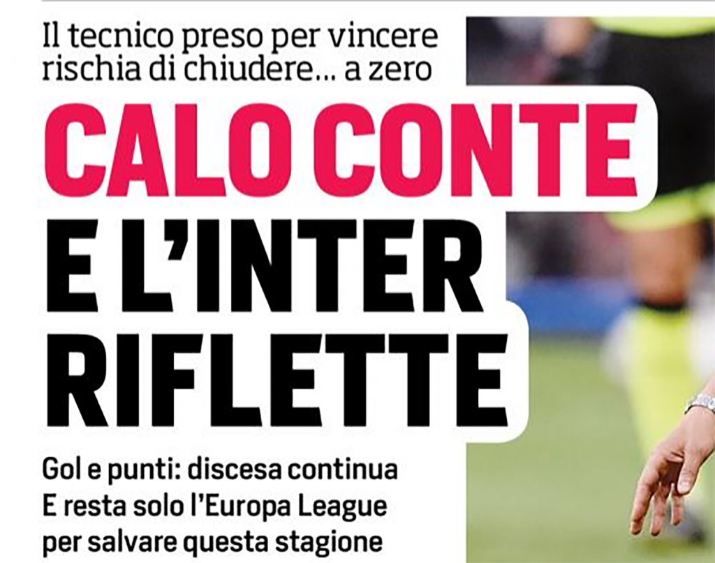Il titolo del Corriere dello Sport su Conte