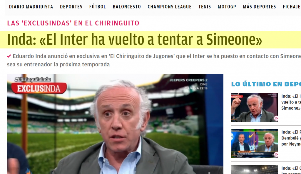 L'annuncio su OkDiario