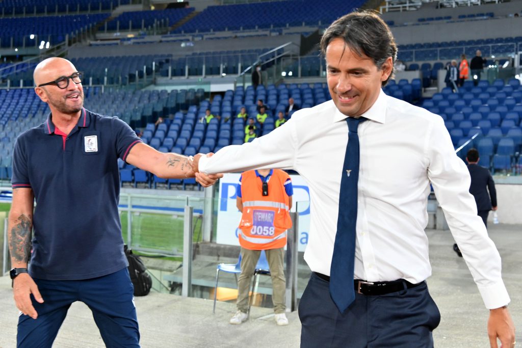 Lazio-Cagliari, il saluto tra Inzaghi e Zenga
