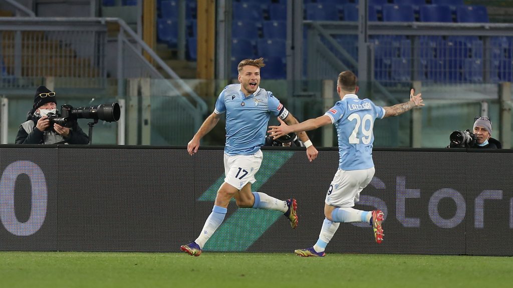 Notizie Lazio - Derby esultanza Lazzari Immobile