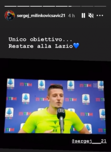 Milinkovic vuole restare alla Lazio