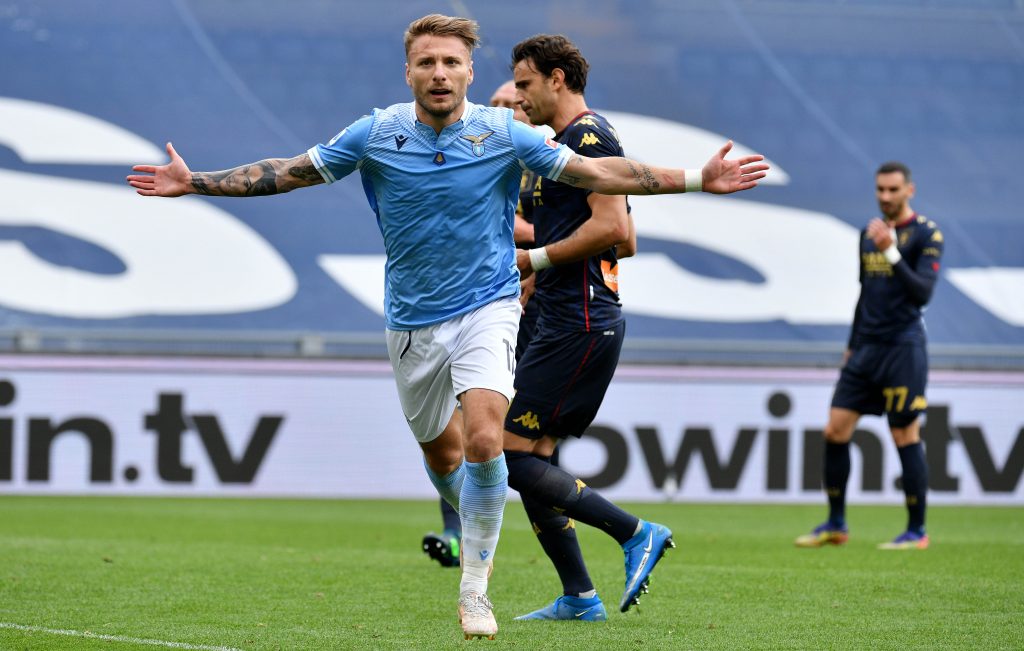 Immobile nel post partita di Lazio Genoa