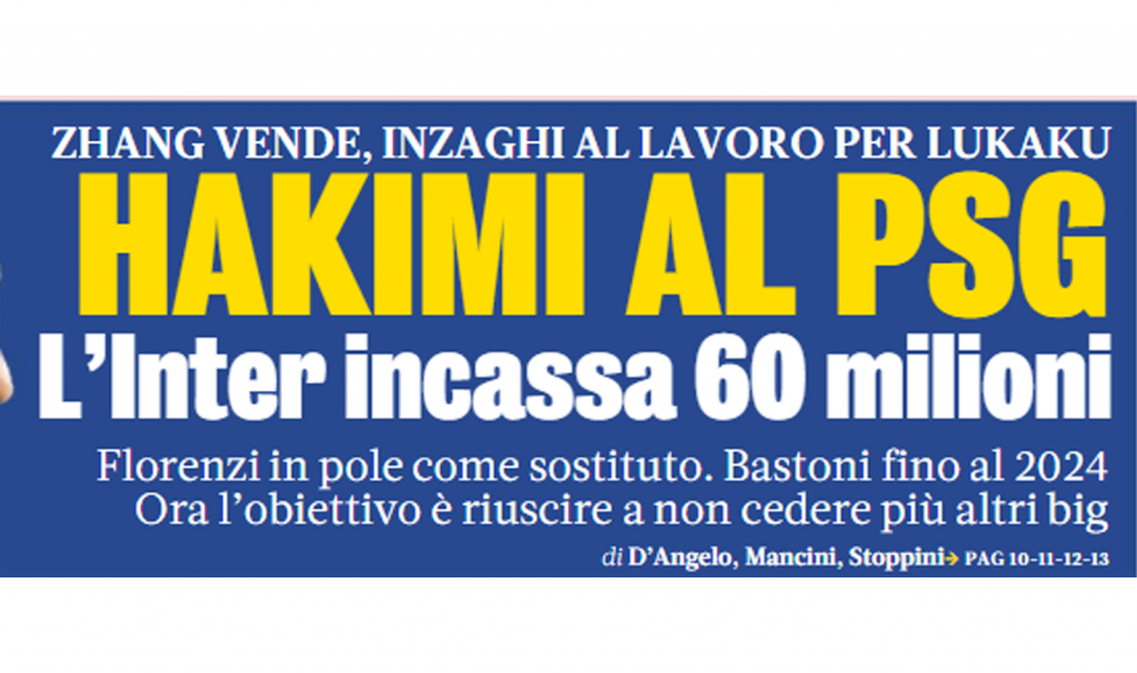 La Gazzetta su Hakimi