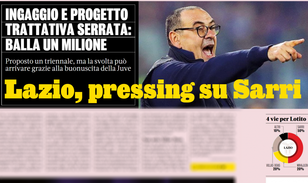 Sarri sulla Gazzetta dello Sport