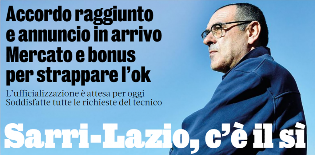 Lazio, Sarri dice sì