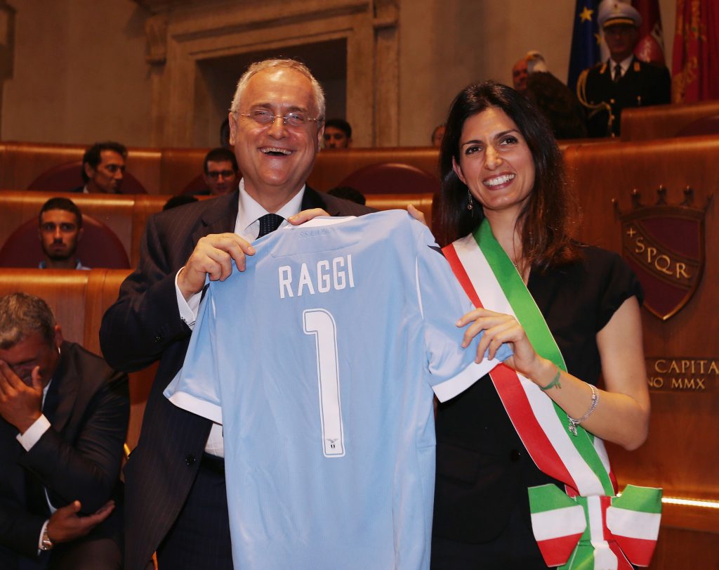 Claudio Lotito e Virginia Raggi