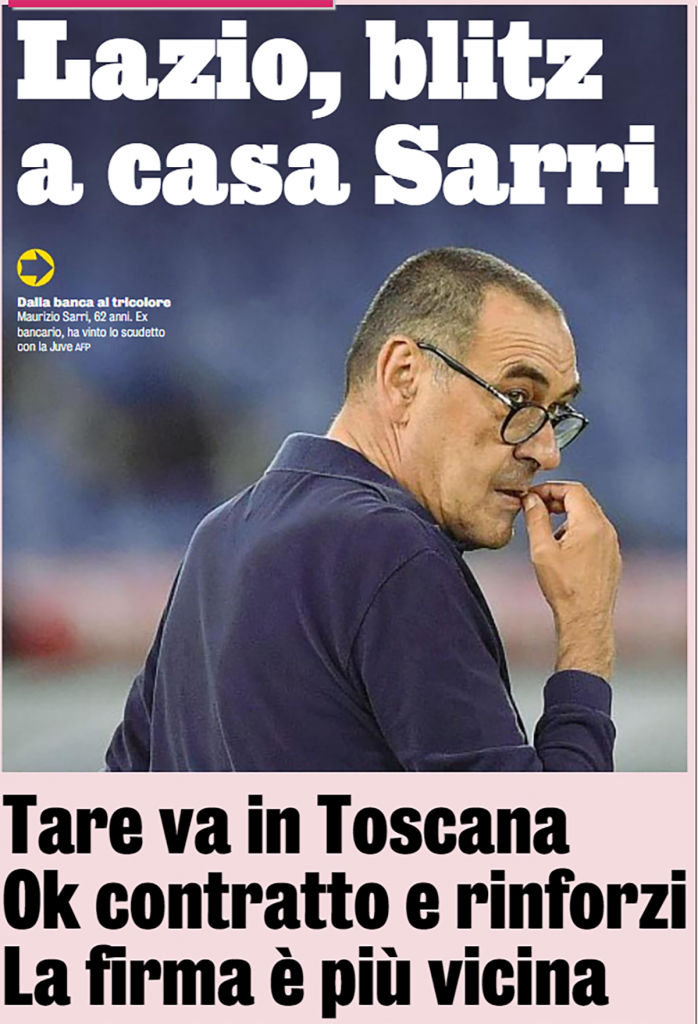 La grafica della Gazzetta per Sarri