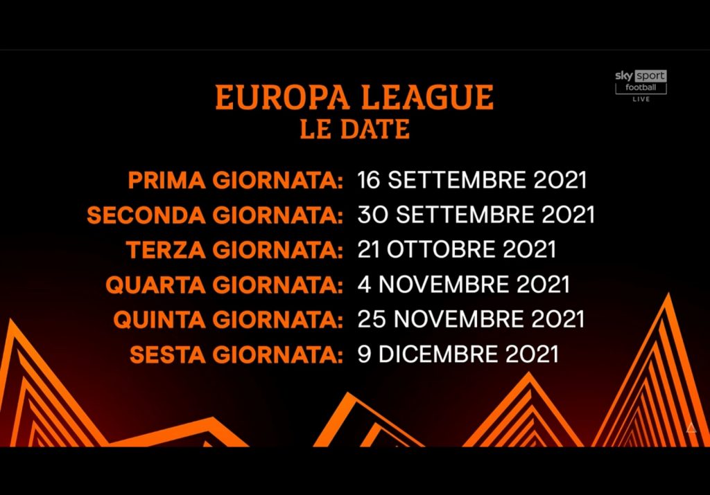 Europa League, le date