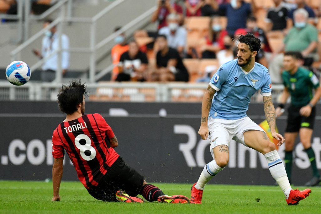 Tonali e Luis Alberto in Milan-Lazio