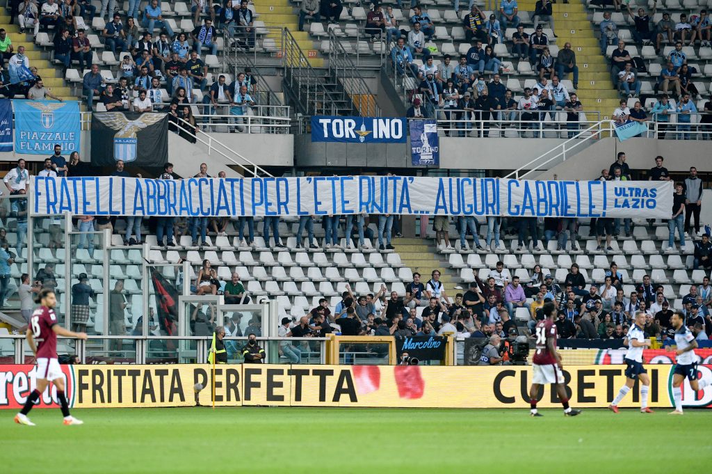 Striscione Gabriele Sandri Torino-Lazio