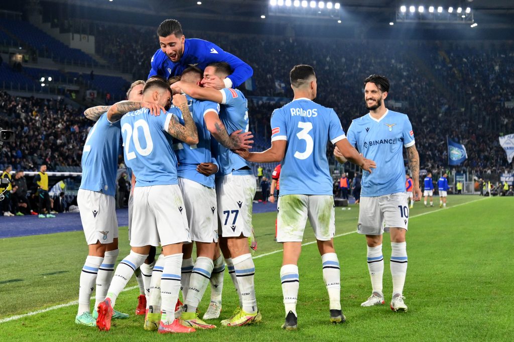 L'esultanza della Lazio