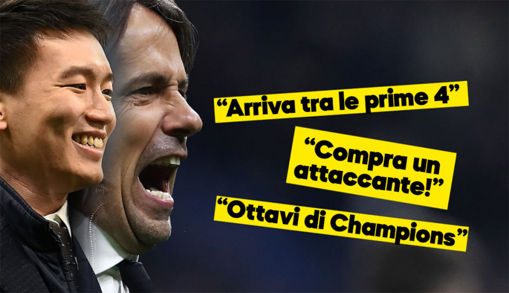 Gli obiettivi di Zhang e Inzaghi