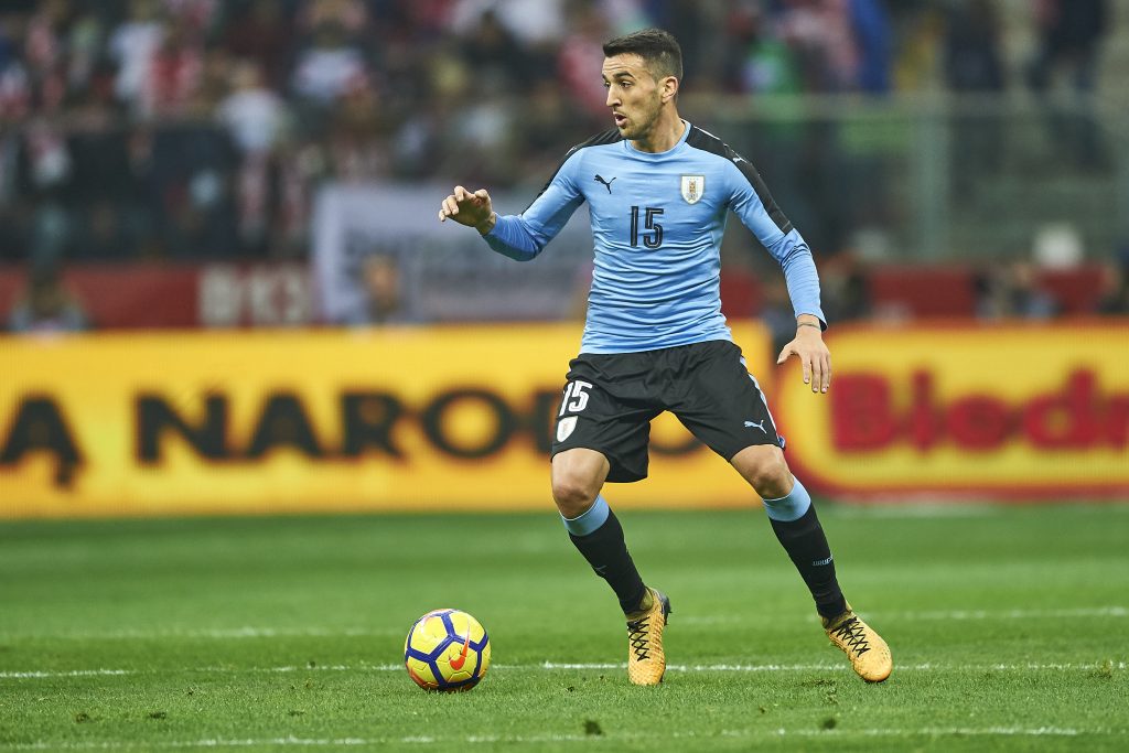 Vecino con la maglia dell'Uruguay