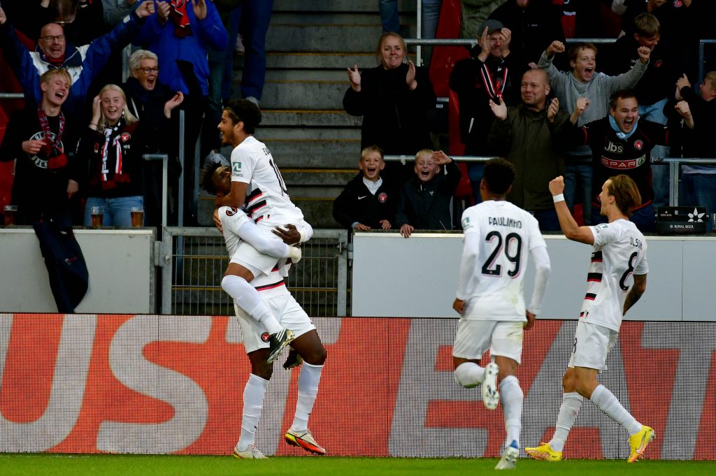 L'esultanza del Midtjylland