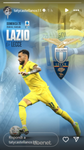 Castellanos storia Instagram